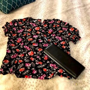 Jones, New York black floral blouse